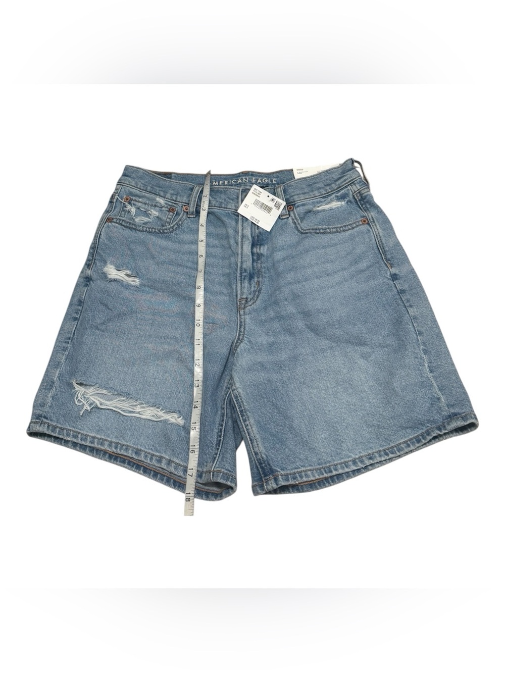 NWT American Eagle Higher Rise Highest Waist Strigid Relaxed Denim Distressed